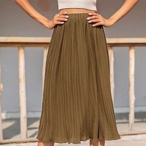 Eleatic Waist Pleated Skirt